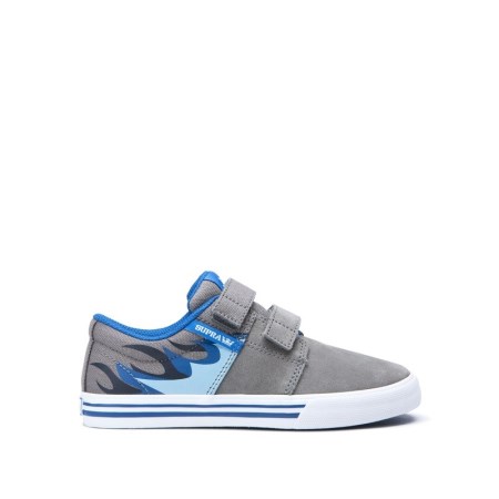 Supra Stacks II Vulc Velcro - Παιδικα Αθλητικα Παπουτσια - Γκρι (GR5682)